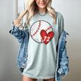 Womens Custom Baseball Mom Number 72 Heart For Mom Mommy Women's Comfort Colors T-Shirt Denim