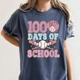 100 Days Of School Baseball 100th Day Of School Girls Women's Comfort Colors T-Shirt Moss 100 Days Of School Baseball 100th Day Of School Girls Women's Comfort Colors T-Shirt Moss