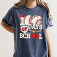 100 Days Of School Baseball 100th Day Of School Kids Teacher Women's Comfort Colors T-Shirt Moss 100 Days Of School Baseball 100th Day Of School Kids Teacher Women's Comfort Colors T-Shirt Moss