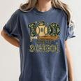 100 Days Of School Baseball Camo Boys Kids 100th Day Women's Comfort Colors T-Shirt Moss
