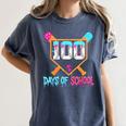 100 Days Of School Baseball Ice Cream Drip 100th Day School Women's Comfort Colors T-Shirt Moss 100 Days Of School Baseball Ice Cream Drip 100th Day School Women's Comfort Colors T-Shirt Moss