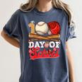 100 Days Of School Baseball Player Sports Game Teacher Kid Women's Comfort Colors T-Shirt Moss
