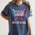 100 Days Of School Boy Kids Baseball Ice Cream Drip Teacher Women's Comfort Colors T-Shirt Moss