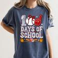 100 Days Of School Cute Bow Baseball Boy Girl Teacher Women's Comfort Colors T-Shirt Moss