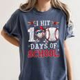 100 Days Of School Dabbing Baseball Hit Student Kids Boys Women's Comfort Colors T-Shirt Moss