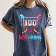 100 Days Of School Ice Cream Drip Baseball 100 Days Smarter Women's Comfort Colors T-Shirt Moss