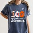 100th Day Of School Basketball Baseball Football Kids Boys Women's Comfort Colors T-Shirt Moss 100th Day Of School Basketball Baseball Football Kids Boys Women's Comfort Colors T-Shirt Moss