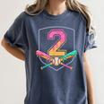 2nd Birthday Baseball Bat Ice-Cream Drip 2yrs Old Boys Kids Women's Comfort Colors T-Shirt Moss