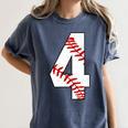 4 Laces 4th Birthday Boy Four Years Baseball Mom T-Shirt Women's Comfort Colors T-Shirt Moss