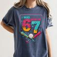 I Was 6 Now Im 7 Ice Cream Drip Baseball For Men Women Kids Women's Comfort Colors T-Shirt Moss