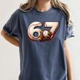 6 7 Six Seven American Baseball Graphic Women's Comfort Colors T-Shirt Moss 6 7 Six Seven American Baseball Graphic Women's Comfort Colors T-Shirt Moss