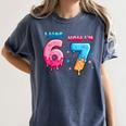 I Was 6 Now I'm 7 Birthday Baseball Drip For Boys Kid Women's Comfort Colors T-Shirt Moss