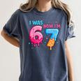I Was 6 Now I'm 7 Meme Six Seven Baseball 7th Birthday Women's Comfort Colors T-Shirt Moss I Was 6 Now I'm 7 Meme Six Seven Baseball 7th Birthday Women's Comfort Colors T-Shirt Moss