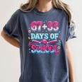 67 33 Days Of School Baseball Drip 100th Day Of School Boys Women's Comfort Colors T-Shirt Moss