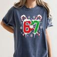 67 Baseball Christmas Candy Cane Snowflake Holiday Sports Women's Comfort Colors T-Shirt Moss 67 Baseball Christmas Candy Cane Snowflake Holiday Sports Women's Comfort Colors T-Shirt Moss