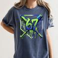 67 Baseball Drip Effect Urban Tee Style 6-7 Meme Graphic Premium Tri-Blend Women's Comfort Colors T-Shirt Moss