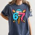 67 Baseball Ice Cream Drip Player Women's Comfort Colors T-Shirt Moss