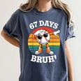 67 Days Of School Bruh Teacher Kids Dabbing Baseball Women's Comfort Colors T-Shirt Moss