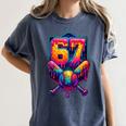 67 Meme Trendy Baseball Number 67 Player Six Seven Women's Comfort Colors T-Shirt Moss