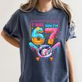 7th Birthday Boys I Was 6 Now I'm 7 Baseball Ice Cream Drip Women's Comfort Colors T-Shirt Moss 7th Birthday Boys I Was 6 Now I'm 7 Baseball Ice Cream Drip Women's Comfort Colors T-Shirt Moss