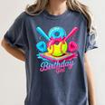 8th Birthday Baseball Ice Cream Drip 8 Years Old Girls B-Day Women's Comfort Colors T-Shirt Moss