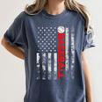 American Flag Baseball Team Baseball Player Baseball Women's Comfort Colors T-Shirt Moss
