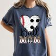 Ball Mom Heart Soccer Baseball Mom Women's Comfort Colors T-Shirt Moss Ball Mom Heart Soccer Baseball Mom Women's Comfort Colors T-Shirt Moss