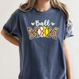 Ball Mom Leopard Baseball Softball Player Mom Women's Comfort Colors T-Shirt Moss Ball Mom Leopard Baseball Softball Player Mom Women's Comfort Colors T-Shirt Moss