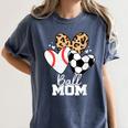 Ball Mom Soccer Baseball Mom Heart Women's Comfort Colors T-Shirt Moss