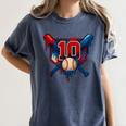 Baseball 10 Year Old Splash Drip 10th Birthday Boy Number 10 Women's Comfort Colors T-Shirt Moss Baseball 10 Year Old Splash Drip 10th Birthday Boy Number 10 Women's Comfort Colors T-Shirt Moss