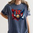 Baseball 12 Year Old Splash Drip 12th Birthday Boy Number 12 Women's Comfort Colors T-Shirt Moss Baseball 12 Year Old Splash Drip 12th Birthday Boy Number 12 Women's Comfort Colors T-Shirt Moss