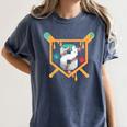Baseball 8 Year Old Ice Cream Drip 8th Birthday Boy Number 8 Women's Comfort Colors T-Shirt Moss