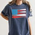 Baseball American Flag Patriotic USA Pride Women's Comfort Colors T-Shirt Moss