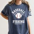 Baseball & Fishing Women's Comfort Colors T-Shirt Moss