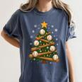 Baseball Bat Christmas Tree Lights Holiday Xmas Women's Comfort Colors T-Shirt Moss Baseball Bat Christmas Tree Lights Holiday Xmas Women's Comfort Colors T-Shirt Moss