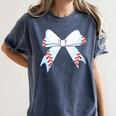 Baseball Bow Baseball Mom Women Baseball Mama Premium Women's Comfort Colors T-Shirt Moss