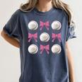 Baseball Boys Girls Baseball Mom Tee Pink Bow Baseball Women's Comfort Colors T-Shirt Moss Baseball Boys Girls Baseball Mom Tee Pink Bow Baseball Women's Comfort Colors T-Shirt Moss