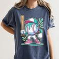 Baseball Character Cartoon Batter Drip Style Women Men Women's Comfort Colors T-Shirt Moss Baseball Character Cartoon Batter Drip Style Women Men Women's Comfort Colors T-Shirt Moss