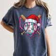 Baseball Christmas Santa Hat Baseball Christmas Drip Women's Comfort Colors T-Shirt Moss Baseball Christmas Santa Hat Baseball Christmas Drip Women's Comfort Colors T-Shirt Moss