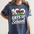Baseball Dinosaur 100 Days Of School Kids Theme Women's Comfort Colors T-Shirt Moss