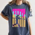 Baseball Drip Bat Boys Ice Cream American Flag 4th Of July Women's Comfort Colors T-Shirt Moss Baseball Drip Bat Boys Ice Cream American Flag 4th Of July Women's Comfort Colors T-Shirt Moss