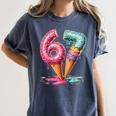 Baseball Drip Ice Cream 67 Women's Comfort Colors T-Shirt Moss Baseball Drip Ice Cream 67 Women's Comfort Colors T-Shirt Moss