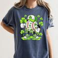 Baseball Drip Ice Cream Shamrock Irish St Patricks Men Women's Comfort Colors T-Shirt Moss