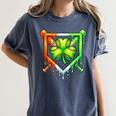 Baseball Drip Ice Cream St Patricks Day Shamrock Lucky Women's Comfort Colors T-Shirt Moss Baseball Drip Ice Cream St Patricks Day Shamrock Lucky Women's Comfort Colors T-Shirt Moss