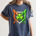 Baseball Drip Ice Cream St Patricks Day Shamrock Women's Comfort Colors T-Shirt Moss
