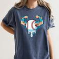 Baseball Drip Ice Cream Strong Character Women's Comfort Colors T-Shirt Moss Baseball Drip Ice Cream Strong Character Women's Comfort Colors T-Shirt Moss