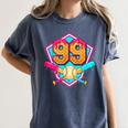 Baseball Drip Jersey Number 99 For Players & 99th Birthday Women's Comfort Colors T-Shirt Moss Baseball Drip Jersey Number 99 For Players & 99th Birthday Women's Comfort Colors T-Shirt Moss
