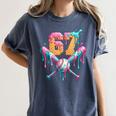 Baseball Drip Number 67 Player Women's Comfort Colors T-Shirt Moss Baseball Drip Number 67 Player Women's Comfort Colors T-Shirt Moss