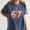 Baseball Drip Number 67 Sports Player Six Seven Meme Fan Women's Comfort Colors T-Shirt Moss Baseball Drip Number 67 Sports Player Six Seven Meme Fan Women's Comfort Colors T-Shirt Moss