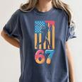 Baseball Drip USA Flag 67 Player 67th Birthday Ice Cream 67 Women's Comfort Colors T-Shirt Moss
